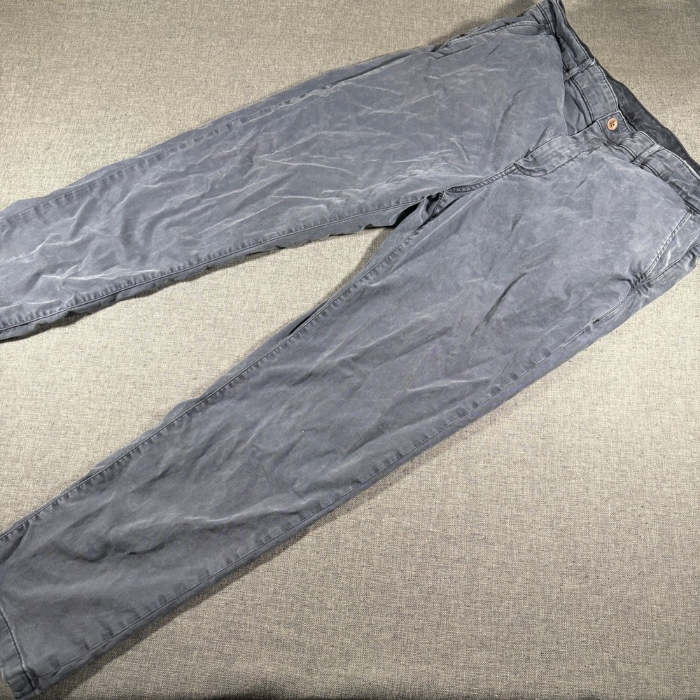 Faherty Coastline Chinos Mens 36x32 Blue Tailored Fit Organic Cotton Stretch